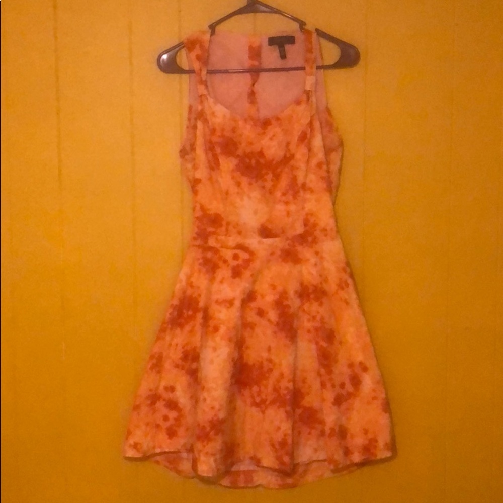 Orange tie dye mini dress